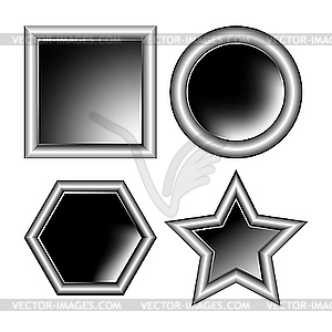 Geometric photo frames - white & black vector clipart