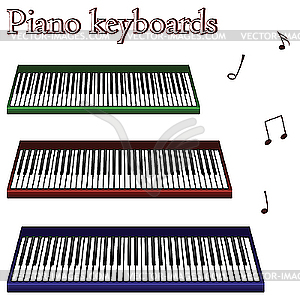 Фортепианные клавиатуры - векторное изображение