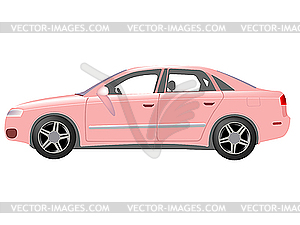 Pink auto against white - vector image