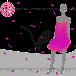 Pink dress - vector clipart