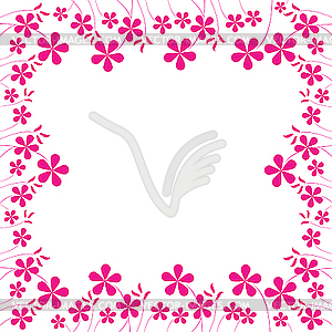 Pink flowers foliage 2 - vector clipart