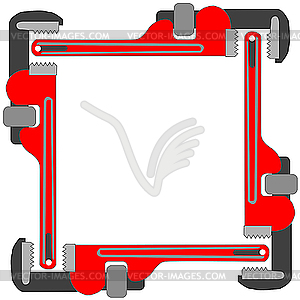 Pipe wrench photo frame - vector clipart