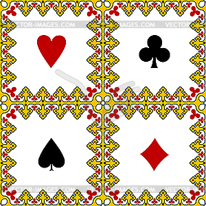 Playing card symbols frame - vector image