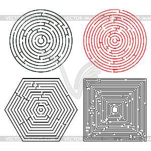 Printable mazes collection - vector clip art