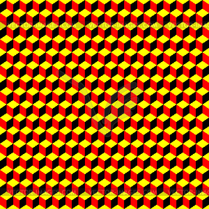 Psychedelic pattern black-red-yellow - vector clip art