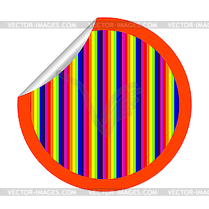 Rainbow stripes sticker isolated on white - vector image