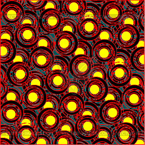 Red and yellow circle pattern - vector image