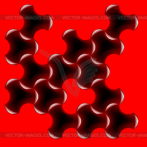 Red puzzle - vector image