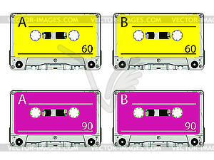 Аудио кассеты - клипарт в векторном виде