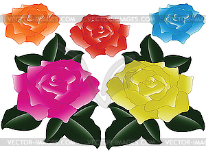 Roses against white - vector EPS clipart