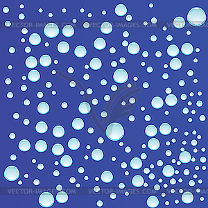 Round blue water drops - vector clip art