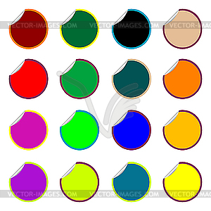 Круглые цветные наклейки - векторный эскиз