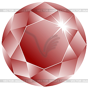 Ruby face against white - vector clipart