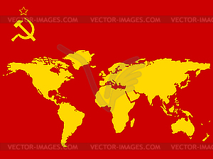 Russia abstract world map - vector image