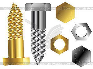 Screws against white - stock vector clipart