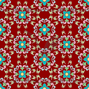 Seamless flowers pattern - vector clipart
