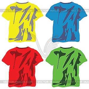 Shirts collection against white - vector image