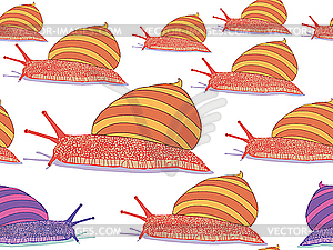 Snails seamless pattern - vector clipart