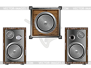 Speakers against white - vector image