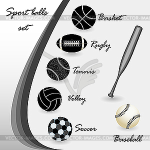 Sport balls set - vector EPS clipart