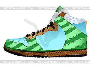 Sport shoe against white - vector clipart