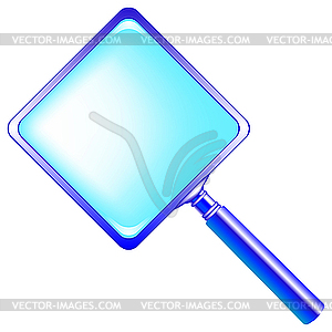 Square blue magnifying glass - royalty-free vector image