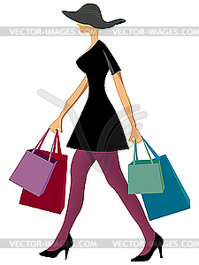 Shopping woman - vector image