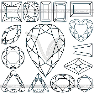 Stone shapes against white - vector clipart