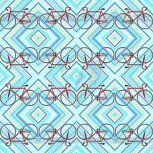 Stripes and bicycles - vector image