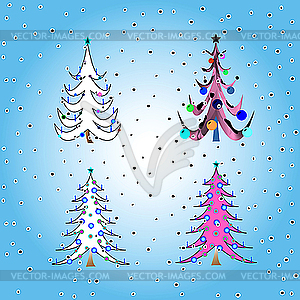 Stylized christmas trees - vector image