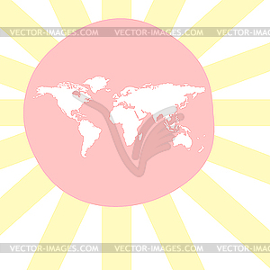 Sunny world map - vector clip art