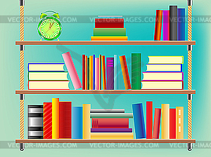 Suspended bookshelf - vector image