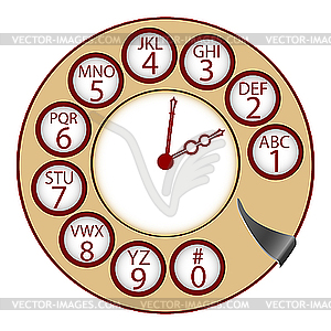 The telephone clock - vector image