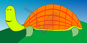 Turtle cartoon drawing - royalty-free vector image