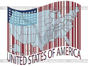 United states wavy flag - vector EPS clipart