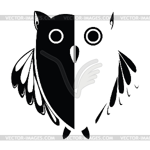 Stylized owl black - vector image
