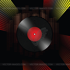 Vinyl record grunge composition - stock vector clipart