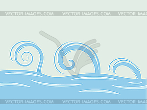 Waves over sea - vector image