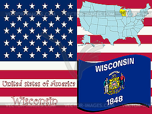 Штат Висконсин - изображение в векторном виде