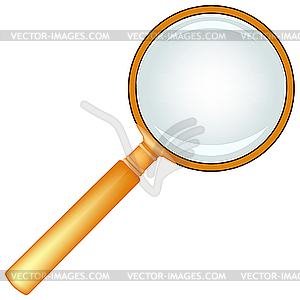 Wooden magnifying glass - vector clip art