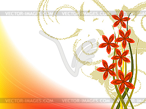 Grass and flowers design - vector clipart