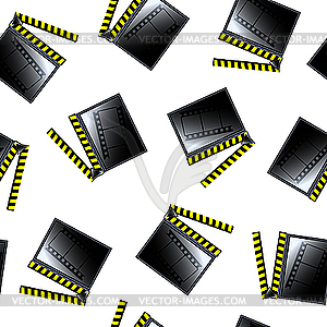 Movie cinema clapboard pattern - royalty-free vector image