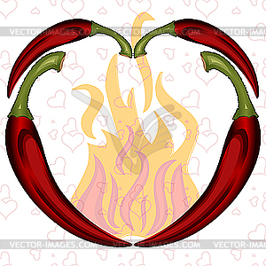 Peppers heart - vector clip art