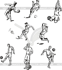 Soccer players - vector clipart / vector image