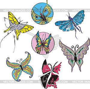 Butterflies and Moths Set - vector clip art