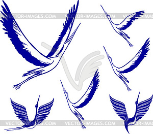 Icon Set of Storks - vector clipart