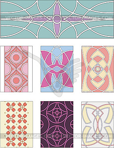 Set of ornamental patterns in mannerism style - vector image