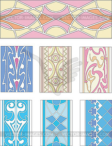 Set of ornamental patterns in mannerism style - vector image