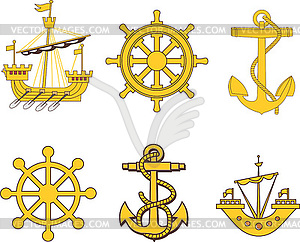 Heraldic marine set - vector image