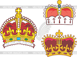 Набор геральдических королевских и княжеских корон - клипарт в векторе